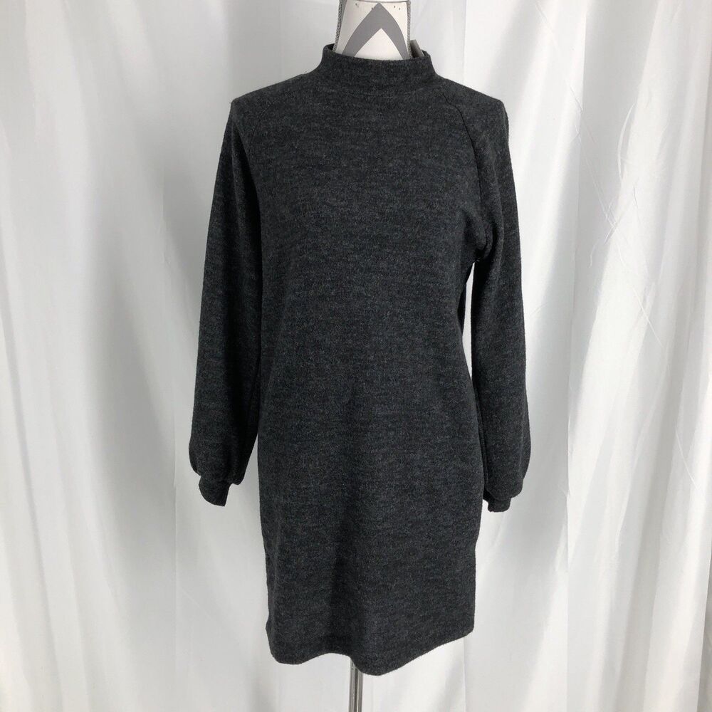 Lush Mock Neck Sweaterdress! Size Small Dark Gray